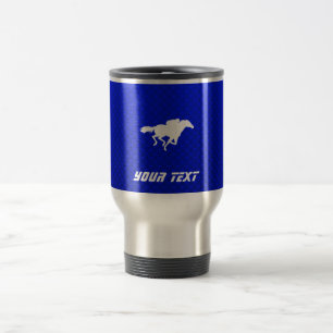 Blue Horse Racing Travel Mug