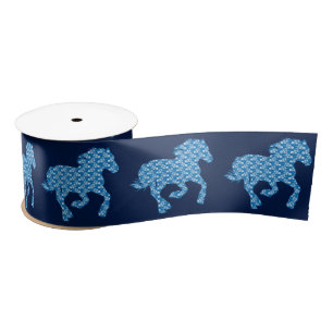 blue horse satin ribbon