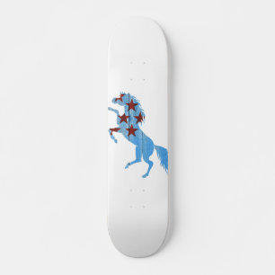 Blue horse silhouette skateboard