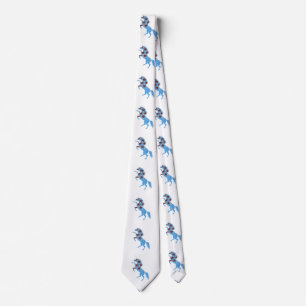 Blue horse silhouette tie