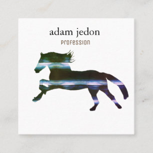 Blue Horse Square Business Card