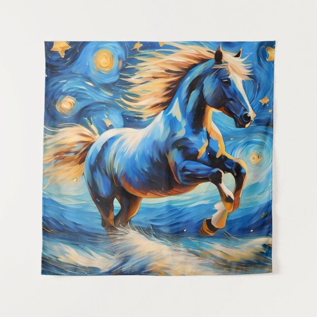 Blue Horse Tapestry (Front)