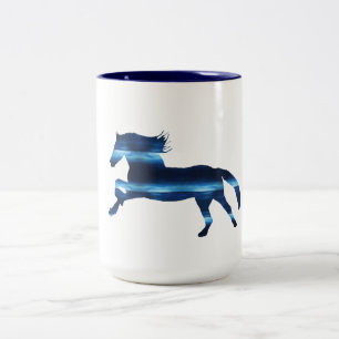 Blue Horse Two-Tone Coffee Mug