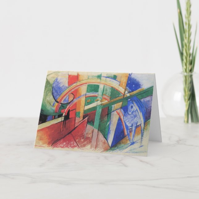 Blue Horse with Rainbow by Franz Marc Card (Front)