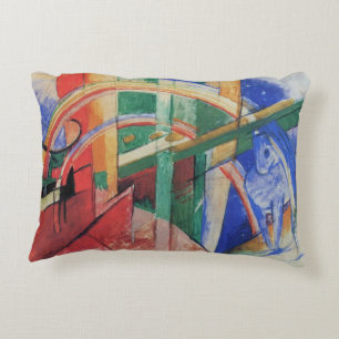 Blue Horse with Rainbow by Franz Marc Decorative Cushion