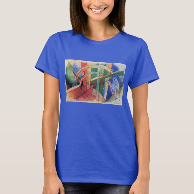 Blue Horse with Rainbow by Franz Marc T-Shirt (Front)
