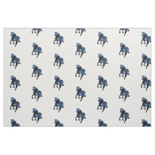Blue Horses Fabric