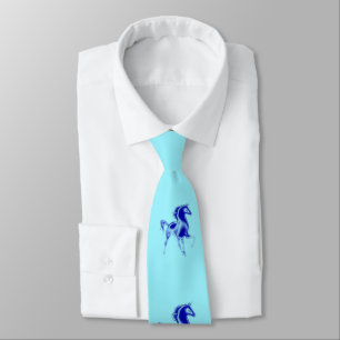 Blue Horses Neck Tie - Custom Colors