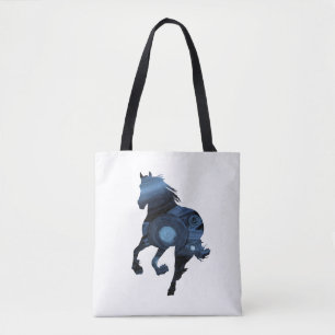 Blue Horses tote Bag