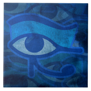 Blue Horus Eye Ceramic Tile