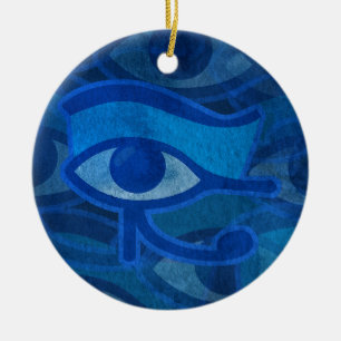 Blue Horus Eye Ceramic Tree Decoration