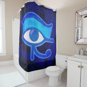 Blue Horus Eye Shower Curtain
