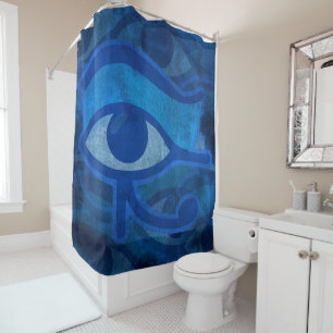 Blue Horus Eye Shower Curtain