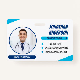 Blue   Hospital Medical Employee Photo ID Badge