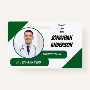 Blue Hospital Medical Employee Photo ID Badge