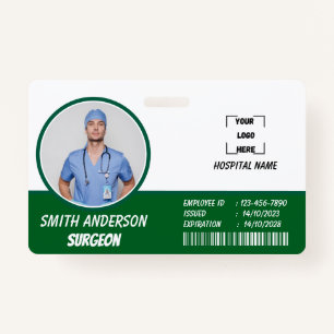 Blue   Hospital Medical Employee Photo ID Badge