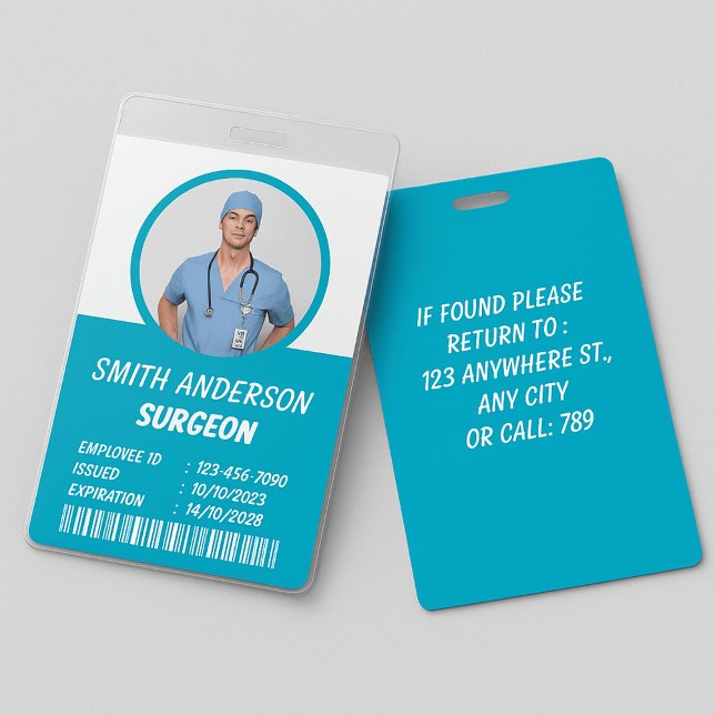 Blue | Hospital Medical Employee Photo ID Badge (Creator Uploaded)