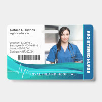 Blue | Hospital Medical Employee Photo ID Badge