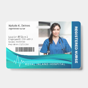Blue   Hospital Medical Employee Photo ID Badge