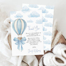 Blue Hot Air Balloon Adventure Baby Boy Shower