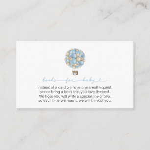 Blue Hot Air Balloon Baby Shower Books for Baby Enclosure Card