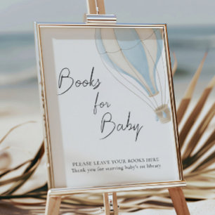 Blue Hot Air Balloon Baby Shower Books For Baby Poster