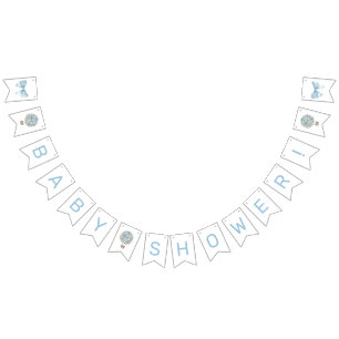 Blue Hot Air Balloon Baby Shower Bunting
