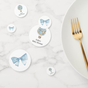 Blue Hot Air Balloon Baby Shower Confetti