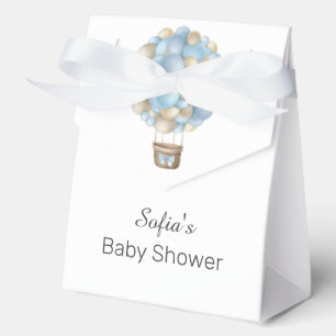 Blue Hot Air Balloon Boy Baby Shower Favour Box