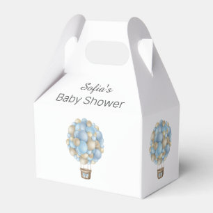 Blue Hot Air Balloon Boy Baby Shower Favour Box