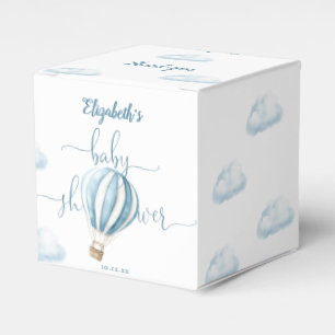 Blue Hot Air Balloon GBoy Baby Shower Thank You Favour Box