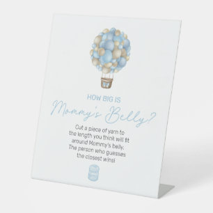 Blue Hot Air Balloon How Big Is Mummy's Belly Pedestal Sign