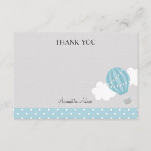 Blue Hot Air Balloon Thank You Card
