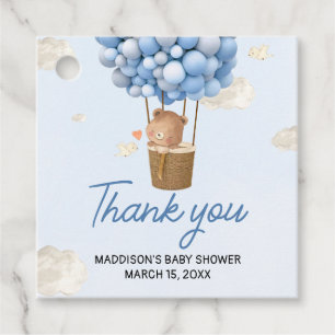 Blue Hot Air Balloon Up and Away Favor Tags