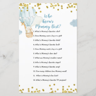 Blue Hot air balloon Who Knows Mummy Best Game