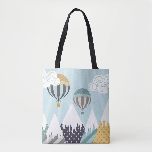Blue Hot Air Balloons Tote Bag (Front)