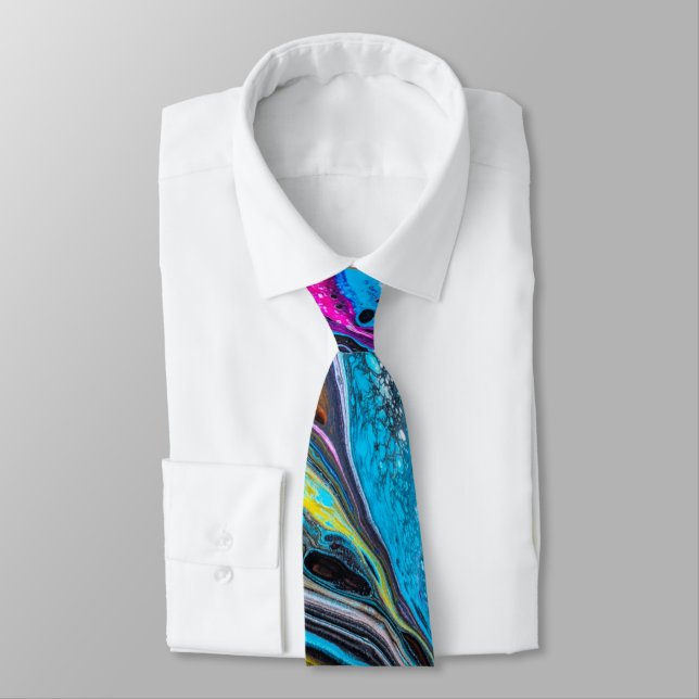 Blue Hot Lava Men's Tie (Tied)