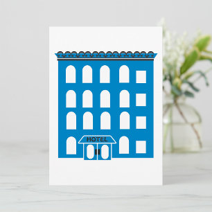 Blue Hotel Building Invitation