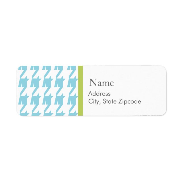 Blue Houndstooth  |  Address Label (Front)