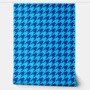 Blue Houndstooth Plaid Check Wallpaper