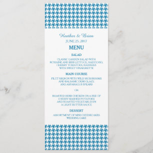 Blue Houndstooth Wedding Menu