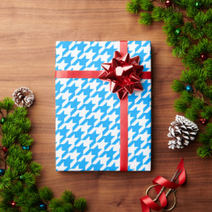 Blue Houndstooth Wrapping Paper