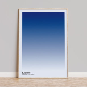 Blue Hour Gradient Art Print: Indigo Ombre Poster