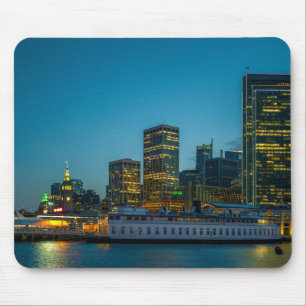 Blue Hour in the City Mouse Mat