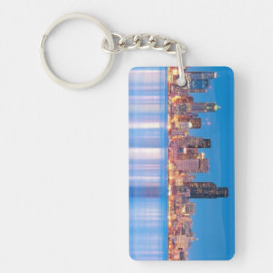 Blue hour view of downtown Seattle Key Ring
