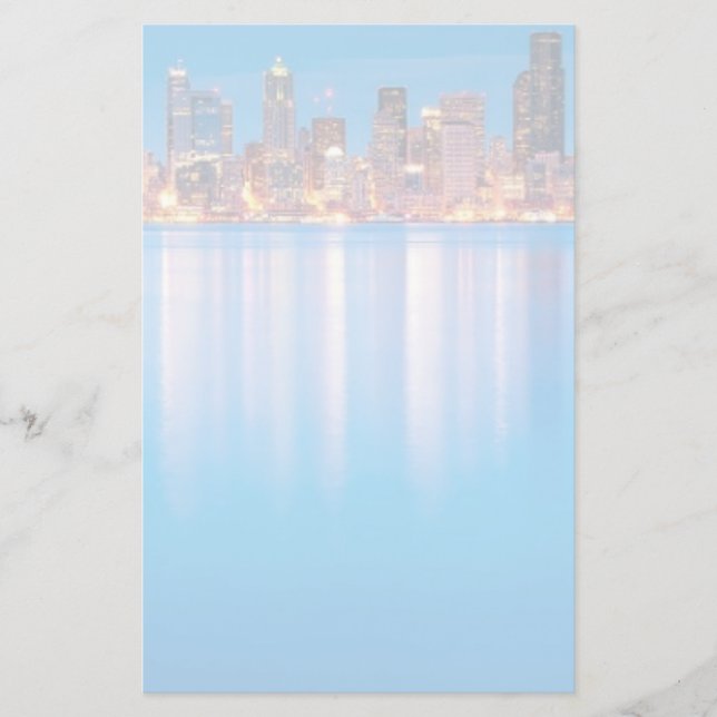 Blue hour view of downtown Seattle Stationery (Front)