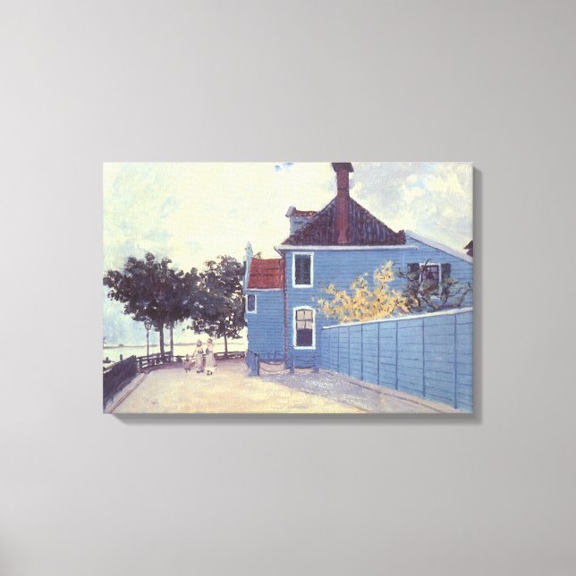 Blue House at Zaandam by Claude Monet Canvas Print (Front)