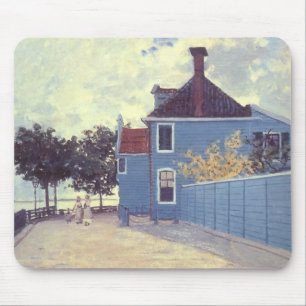 Blue House at Zaandam by Claude Monet Mouse Mat