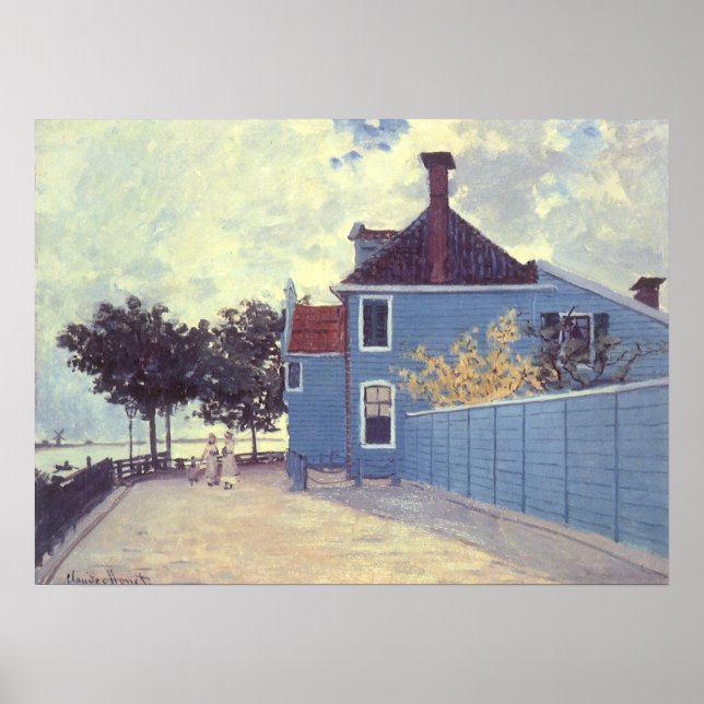 Blue House at Zaandam by Claude Monet Poster (Front)