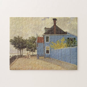 Blue House at Zaandam Monet Fine Art Jigsaw Puzzle
